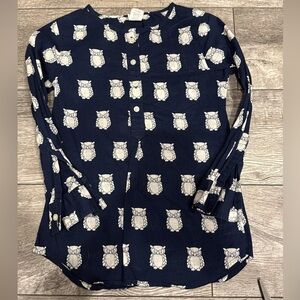 Navy Owl Print Kids Shirt crew cuts